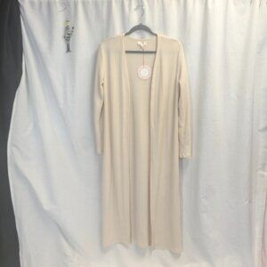 NWT Umgee Size Small Cream Colored Long Open Cardigan